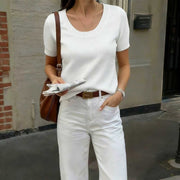 Soft Knitted Sweater Short-Sleeve Tops for Women