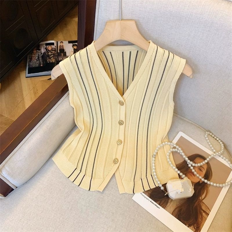 Retro V-Neck Summer Vest for Women