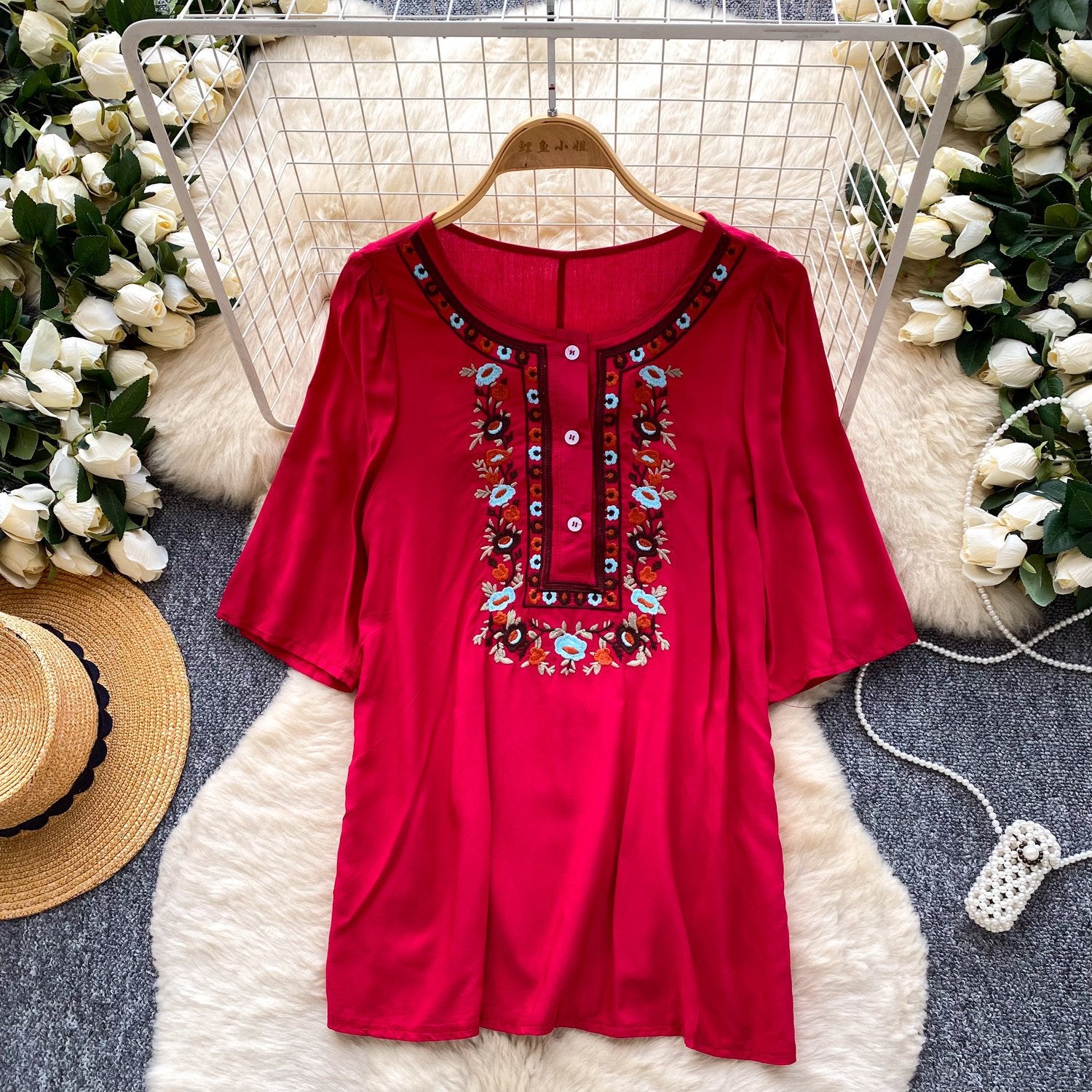 Breathe Easy Embroidered Top