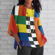 Loose Fit Striped Crewneck Tee for Women