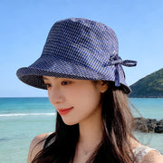 Protective Plaid Fisherman Sun Hat for Women