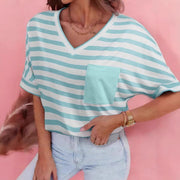 Universal Women's Striped Casual Short Sleeve T-Shirt