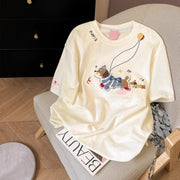 Loose Fit Cartoon Top for Women