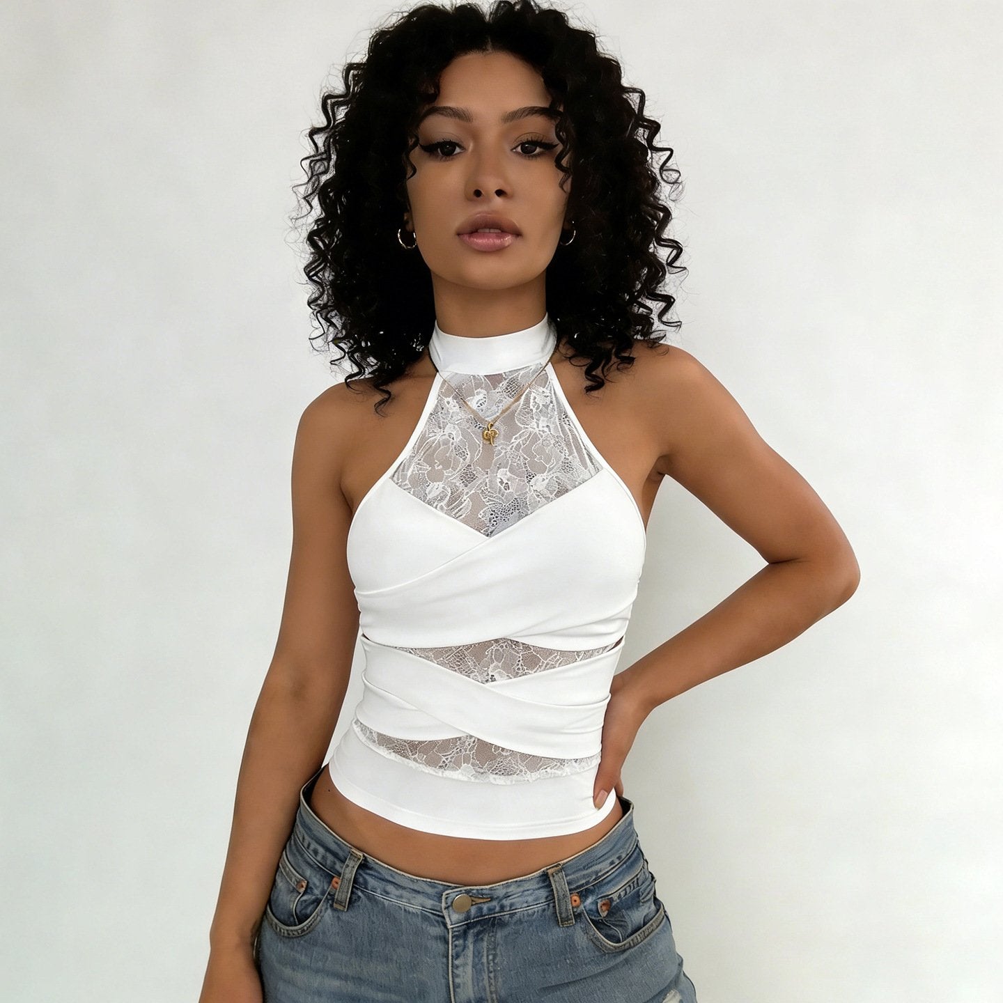 Sexy Lace Camisole Top White