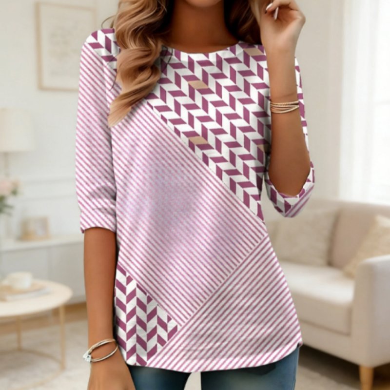 Bold Purple Stripe Top for Women - Fun Short-Sleeve Shirts