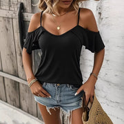 Women's Simple Solid-Color T-Shirt for Daily Wear