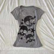 Gray Classic Summer Tee for Women