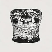 Skull Print Tube Top