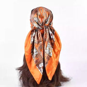 Add a Pop of Retro Style with Our Square Satin Scarf
