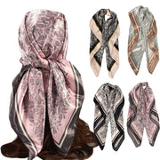 Elegant Cashew Flower Square Silk Scarf