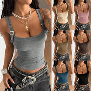 Solid Color Halter Neck Vest for Women