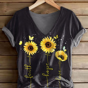 Women's 3D Print V-Neck T-Shirt Short Sleeve