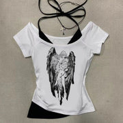 Trendy Midriff-Baring Fitted Top - White