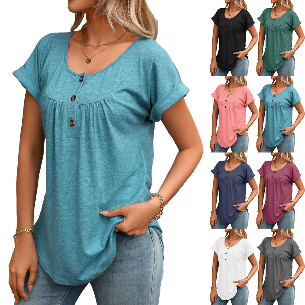 Loose Fit Women's Short-Sleeve Top for Summer