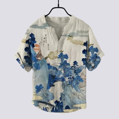 Plus-Size Men's Short Sleeve Shirt Top