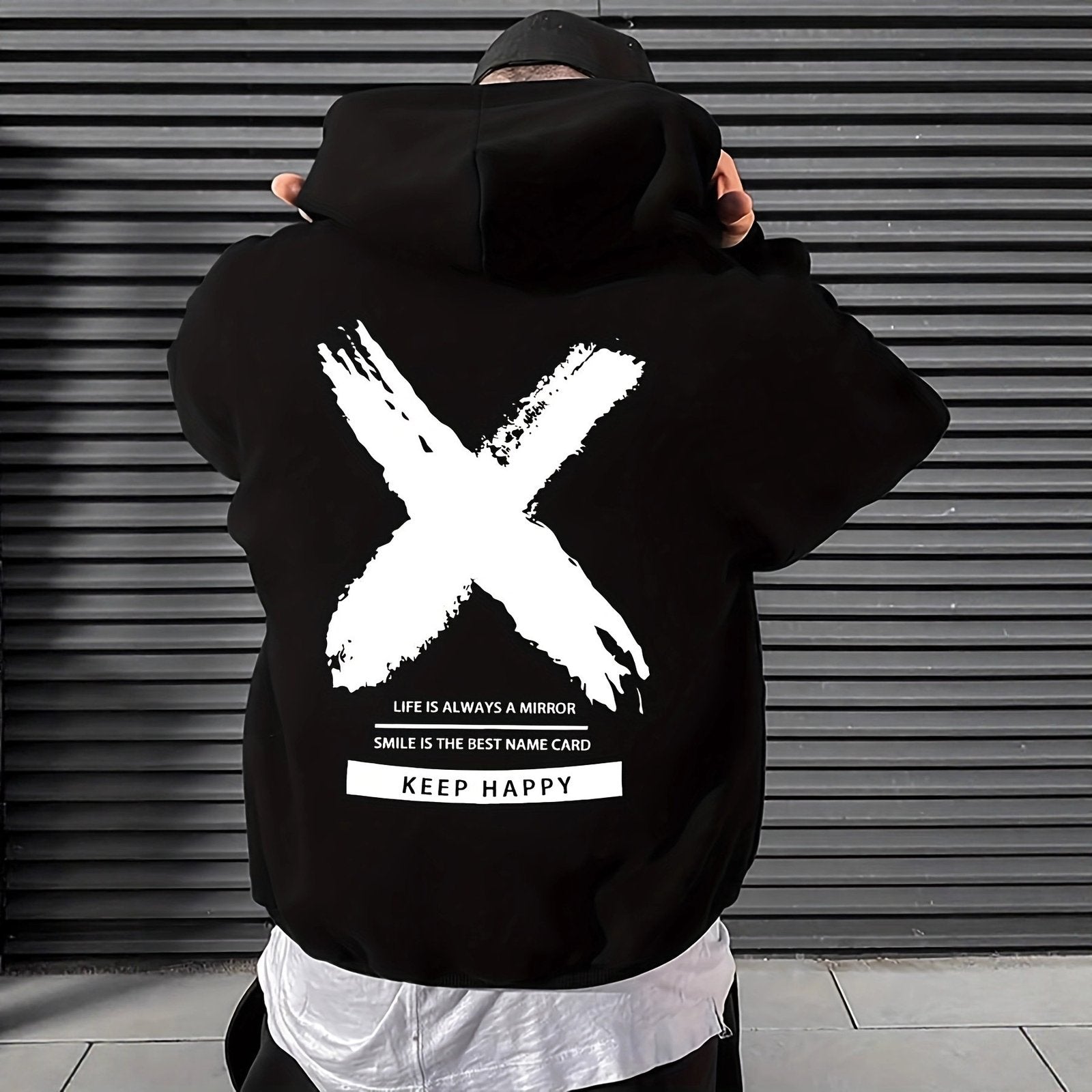 Stay Cool in Style with Letter-Print Hoodie