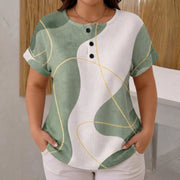 Casual Loose-fit Women's Printed Short-sleeve Shirts