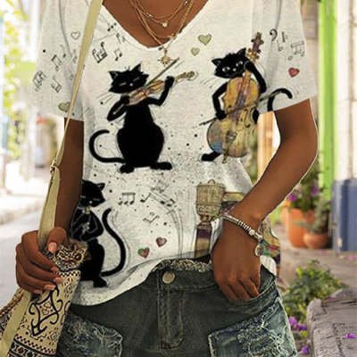 Loose-fit Printed Top for Women