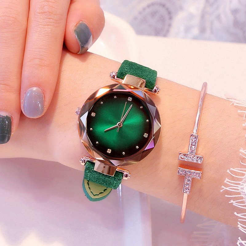 Colorful Women's Quartz Watch with Faux Leather Strap