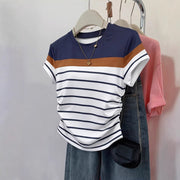 Stripe Contrast Slim Fit Top for Women