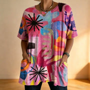 Multicolor Tunic Top with Pockets