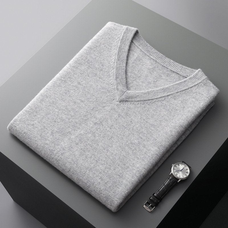 Women's Loose Fit V-Neck Sleeveless Wool Sweater