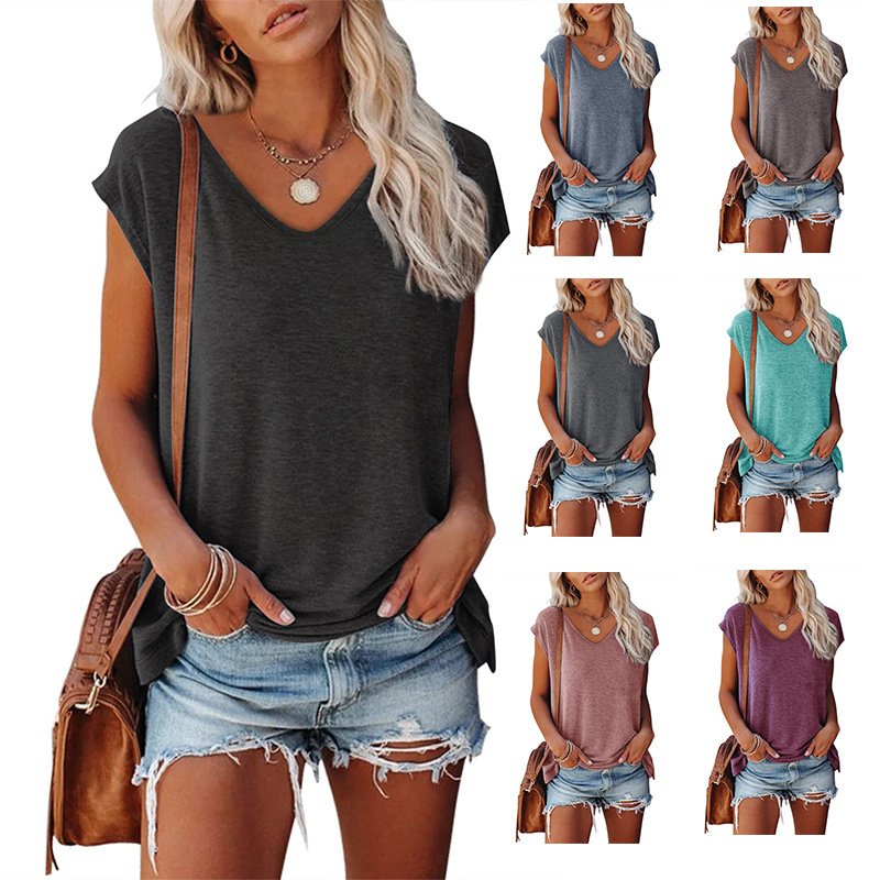 Comfortable Loose Fit V-Neck T-Shirt for Women