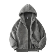 Stay Warm & Stylish Zip-Up Fleece Cardigan