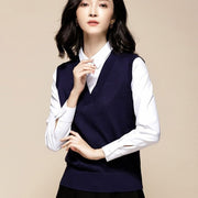 Loose Fitting V Neck Knitted Vest for Women