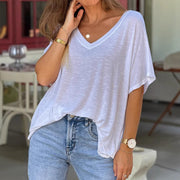 Loose Fit V-Neck Tee