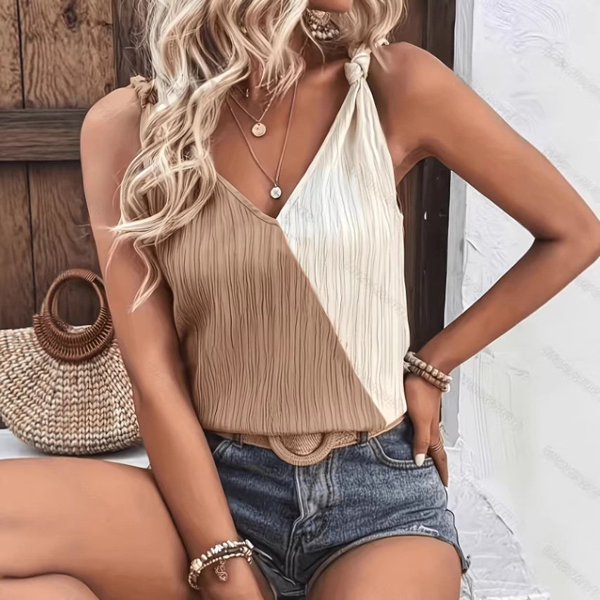 Sleeveless V-Neck Camisole Vest for Women