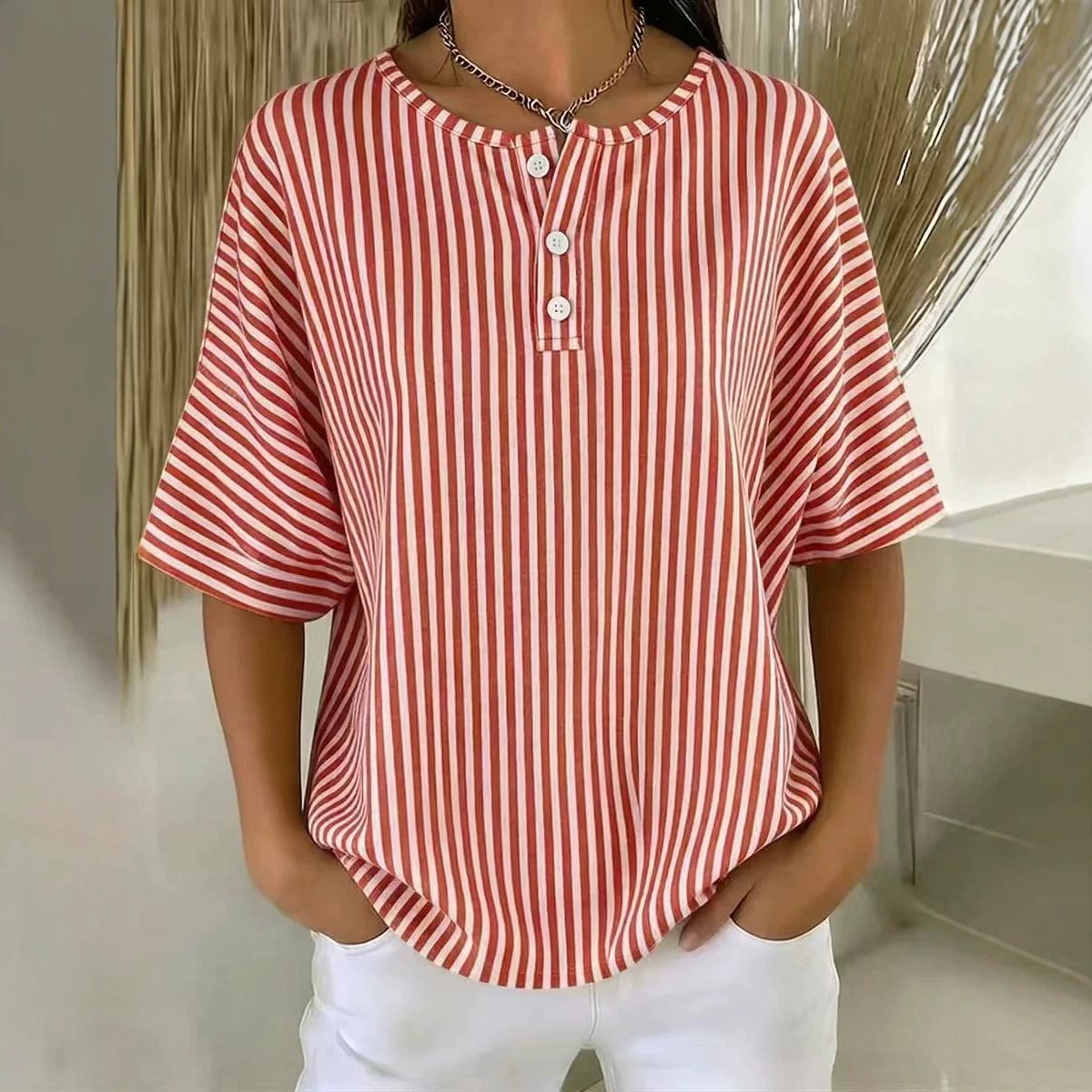 Relaxed Fit V-Neck Tee