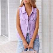 Spring Summer Denim Vest Jacket for Women