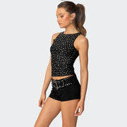 Rhinestone Bodycon Tank Top
