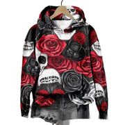 Halloween Hoodie for Women - Skull Print Pullover
