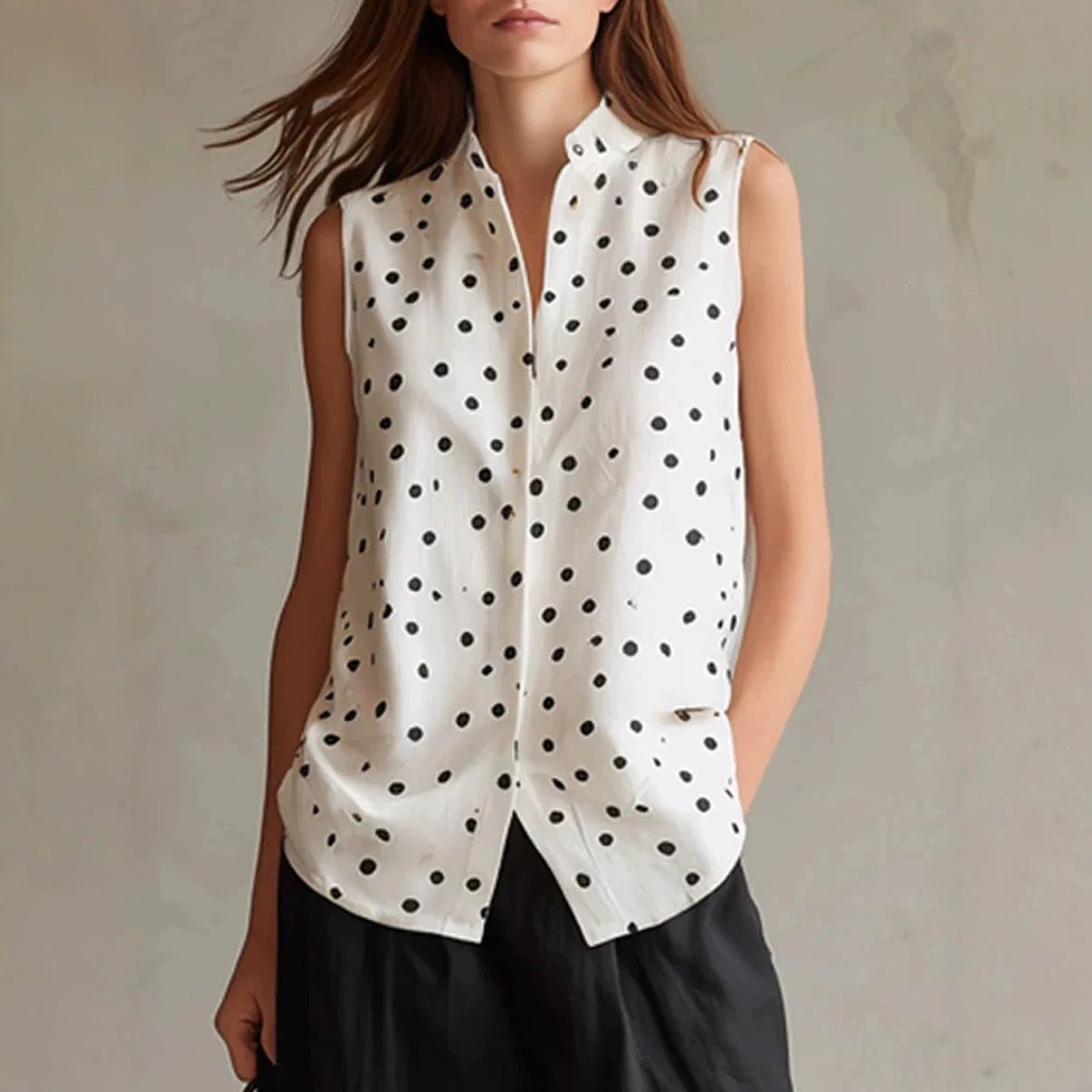 Sleeveless Polka Dot Top