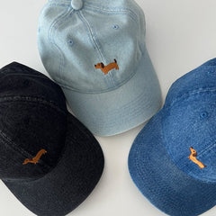 Puppy Embroidered Denim Cap