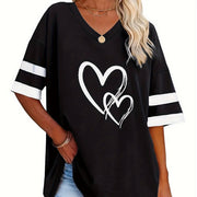 HeartPrint VNeck Top - SpringSummer Arrivals