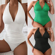Solid Color One-piece Women's Swimsuit