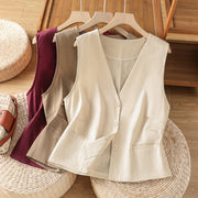 Summer Thin Loose-fit V-neck Waistcoat Casual Vest for Women