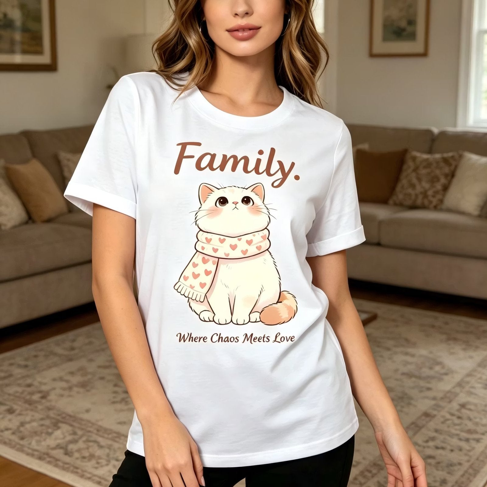 Funny Cat Graphic Tee for Women: Chaos Meets Love