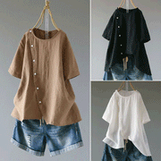 Plus-Size Asymmetrical Short Sleeve Top for Women