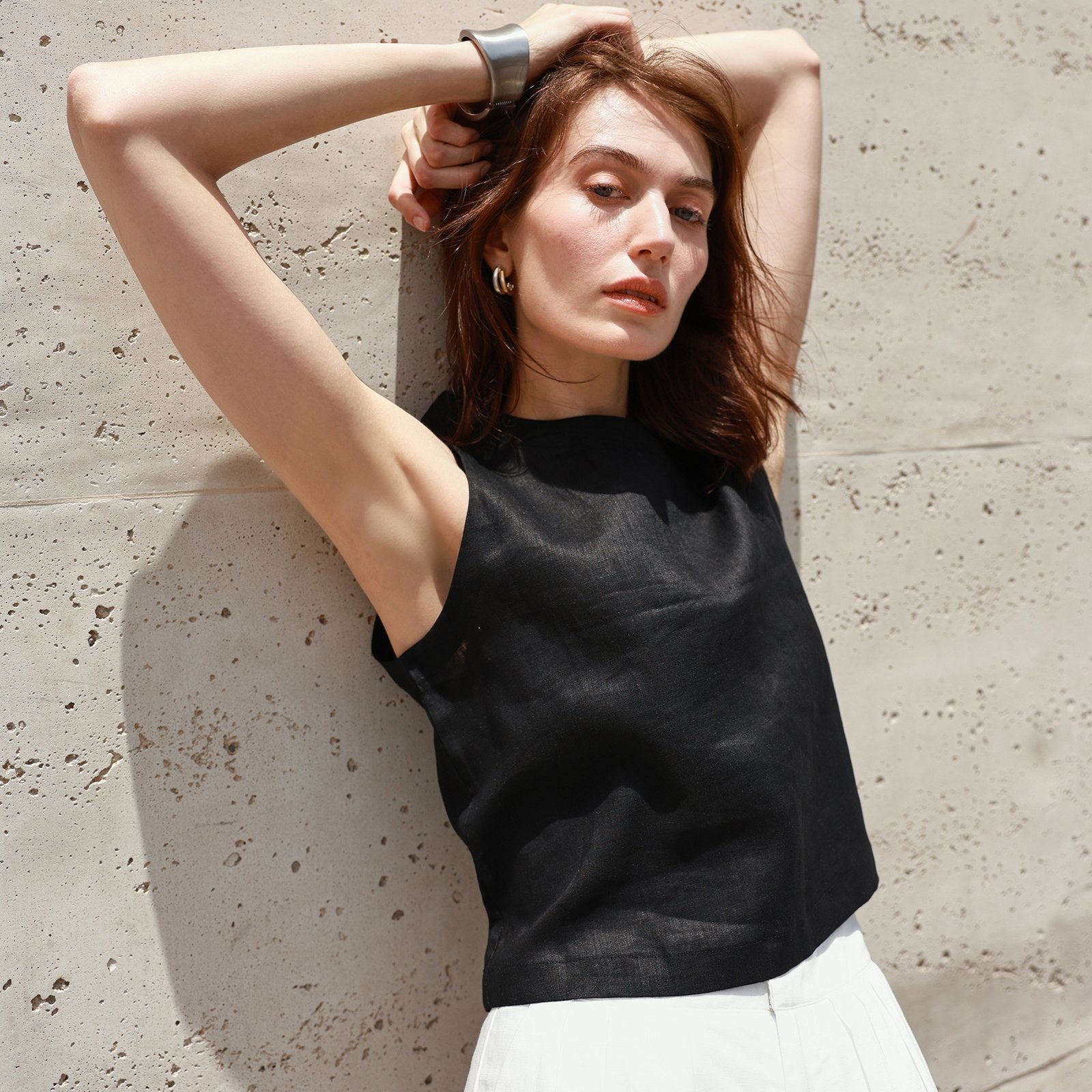 Commuter Vest Linen Top for Women