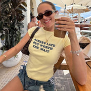 Trendy Letter Print Top
