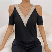 Casual V-Neck Off-Shoulder Top for Women