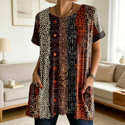 Boho Geometric Print Tunic Top