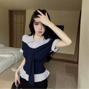 Striped Polo Blouse