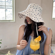 Cute Heart Lace-up Bucket Hat for Women