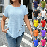 Elegant Loose Fit Short Sleeve Tops