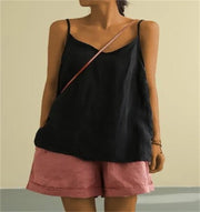 Loose Summer Vest for Women - Breathable Cotton Linen Blend